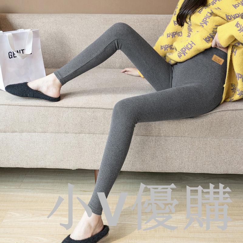 純棉高腰打底褲女外穿薄款秋冬季新款加絨加厚保暖顯瘦緊身棉褲子