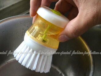 壓液毛刷洗鍋頭 洗碗好便利自動按壓液式清潔洗鍋刷 G-186【DL344】◎123便利屋◎