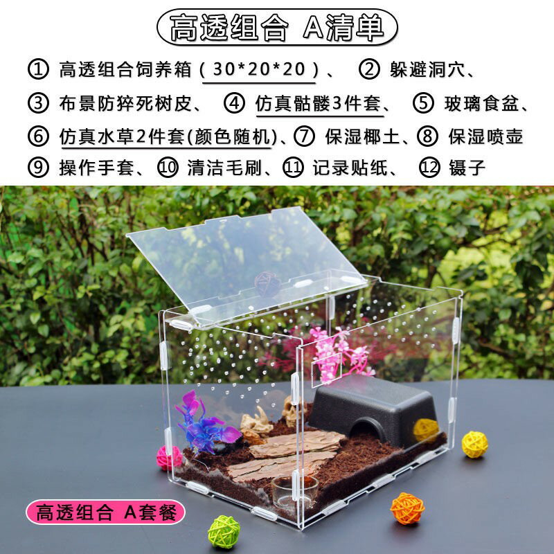 人渣盒爬寵飼養盒亞克力透明塑膠大號養蠶甲蟲蜘蛛獨角仙守宮爬寵