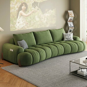 布藝沙發棉花糖泡芙奶油風小戶型2024新款客廳現代簡約貓抓布沙發
