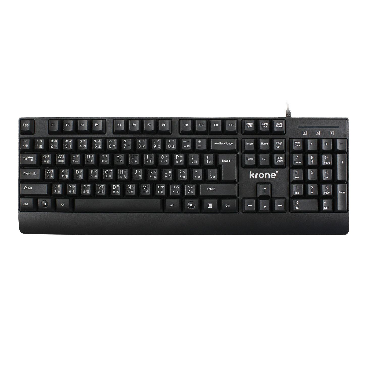 【文具通】KRONE 立光 K1600 104key 有線 鍵盤 USB 日常生活防水 ZDMSK900-3【領券滿額再折千7/31止】
