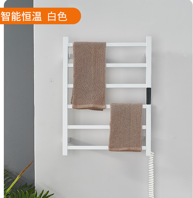 110V跨境智慧電熱毛巾架 碳纖維電加熱定時浴巾架民宿酒店家用 衛生間