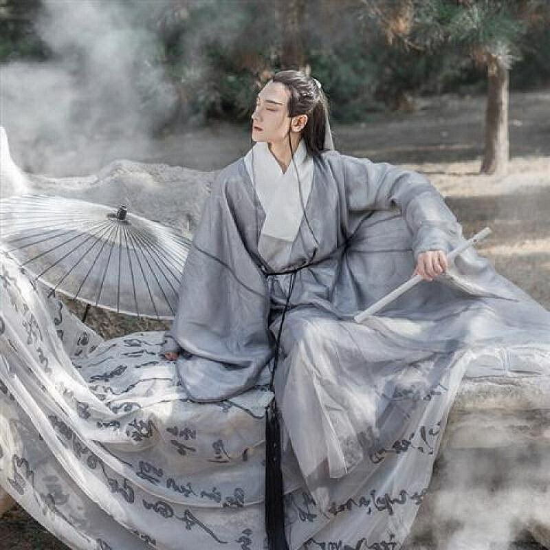 中山服 漢服男仙氣古裝漢服超仙男古風上衣大袖衫男士仙氣俠客書生學生春