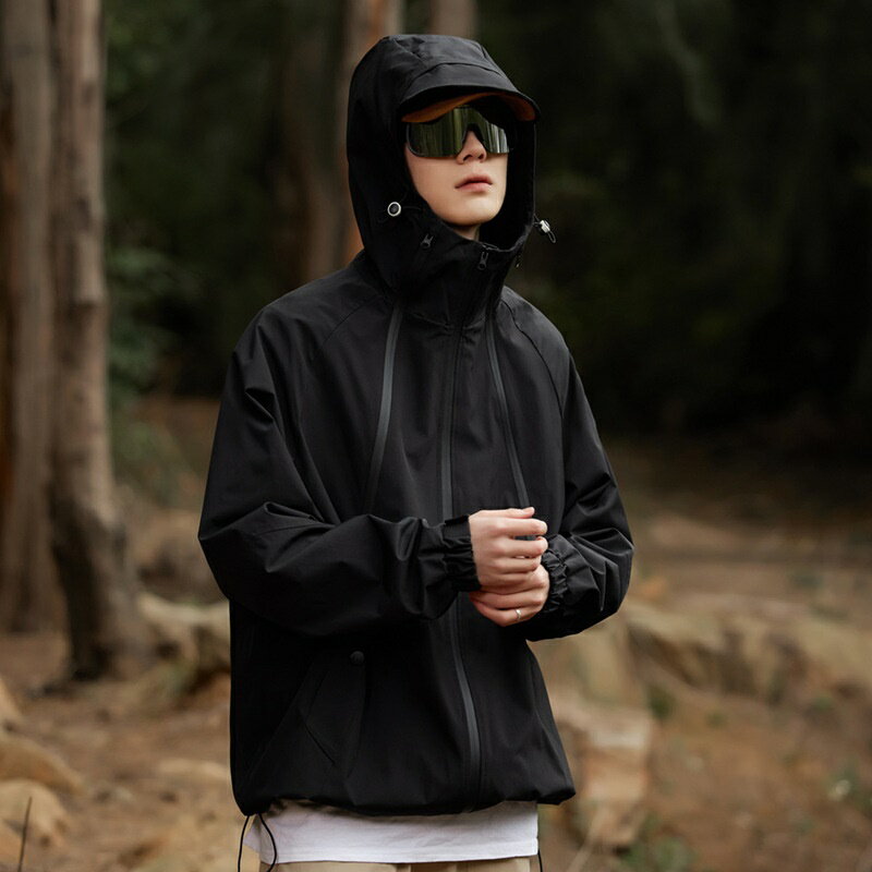 現貨+預購 衝鋒衣防風夾克-潮牌休閒防潑登山男外套7色74jd24【獨家進口】【米蘭精品】