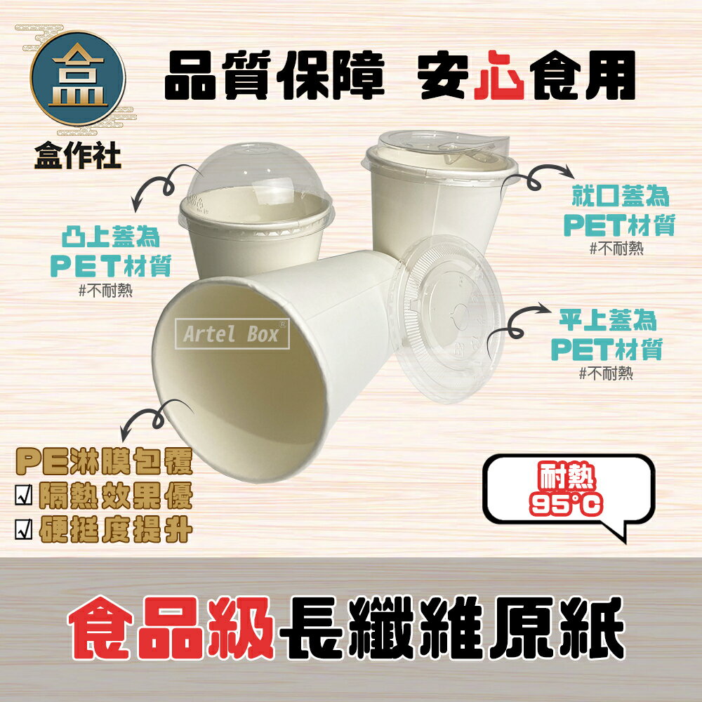 【盒作社】95口徑空白紙杯系列🥤[箱購免運優惠]#台灣製造/紙杯/外帶容器/飲料杯/環保紙杯/就口杯/提袋/杯架/減塑 2