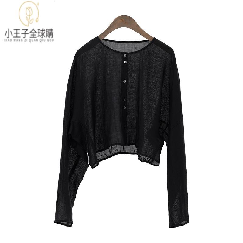 【公司現貨速發】免運 開發票 小王子女裝夏季薴麻女衫防曬新款薴麻設計款防曬夏季輕薄時尚透氣襯衫女裝上衣 流行女裝 棉麻 早秋 日韓女裝