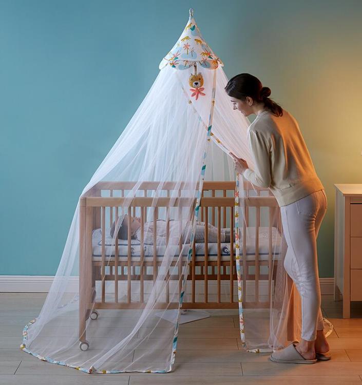 嬰兒床蚊帳全罩式通用寶寶蚊帳支架兒童小床蚊帳嬰兒防蚊罩 【麥田印象】