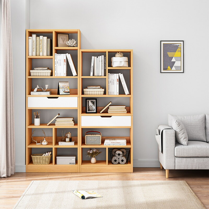 書架 簡約落地家用學生客廳簡易北歐經濟型小書櫃創意 置物架 收納櫃