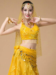 印度舞配飾肚皮舞表演服頭紗頭飾新疆舞演出套裝異域風情紗巾遮臉