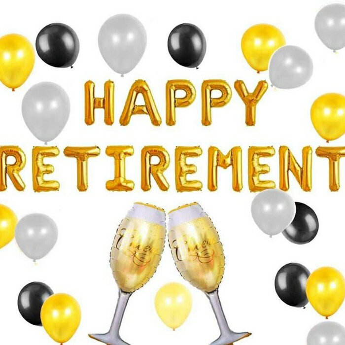 [Hare.D]退休快樂氣球組 HAPPY RETIREMENT 退休 氣球 同事領導退休 歡送會 派對 裝飾 場地佈置