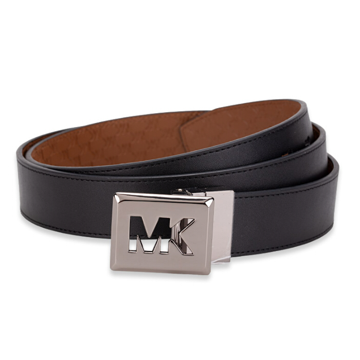 MICHAEL KORS 雙麵皮帶 腰帶 34mm 可翻轉雙面使用 黑色皮革/咖啡色壓印皮革 M99020 MK(現貨)▶指定Outlet商品5折起☆現貨【送禮首選★APP下單點數4倍送】