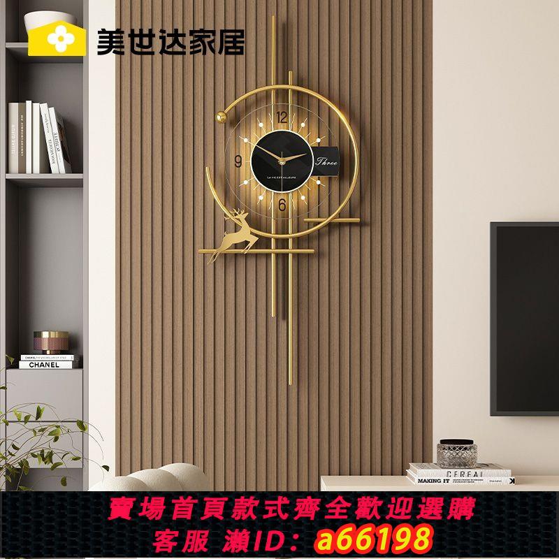 【臺灣公司 可開發票】2024新款創意掛鐘客廳現代簡約藝術時尚大氣鐘表家用掛墻靜音時鐘