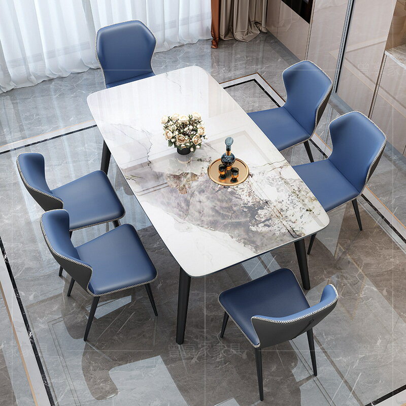 餐桌 巖板餐桌長方形實木伸縮餐桌小戶型家用圓形折疊飯桌