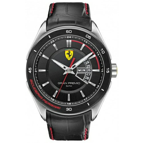 送禮首選★FERRARI Formula Italia 奢華經典黑麵皮帶腕錶/0830183 附提袋【全館滿額折價★APP下單點數4倍送】線上購買享 實體門市同步服務