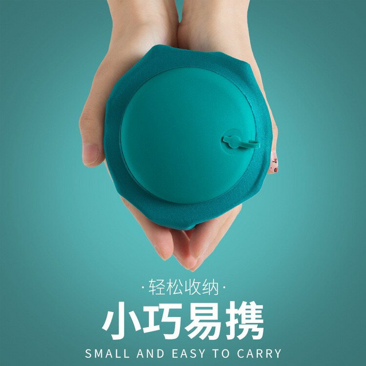 現貨~按壓充氣旅行U型護頸枕 尺寸：約38*28*12cm 顏色：植絨U枕-孔雀綠
