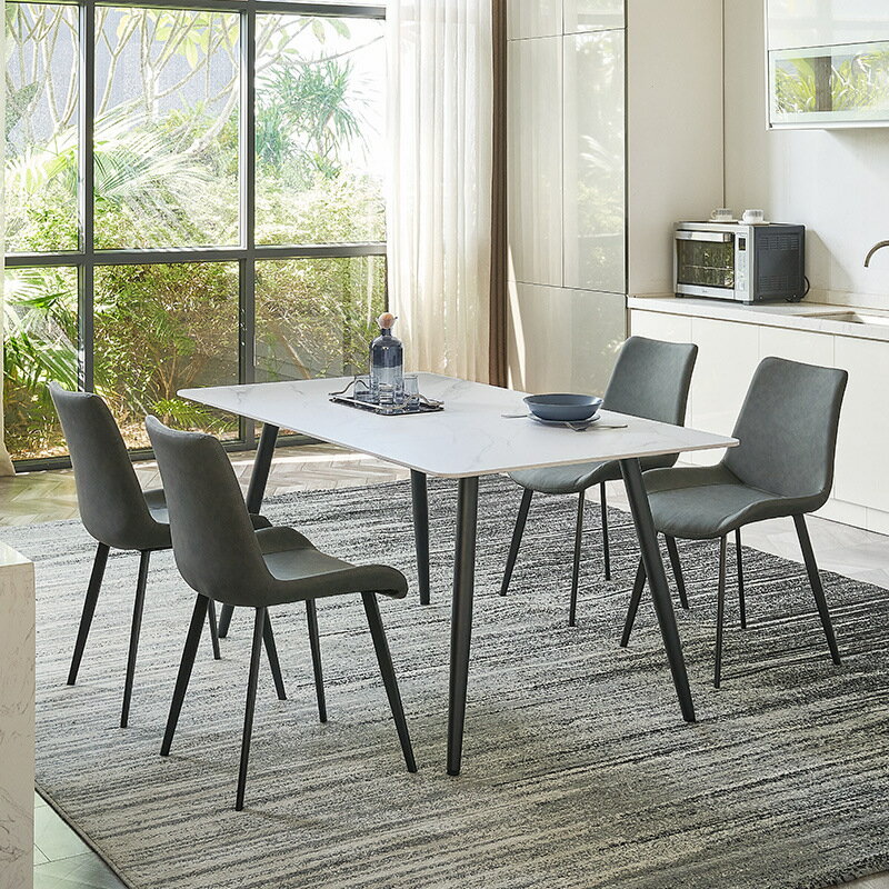 餐桌 巖板餐桌家用小戶型長方形兩用餐廳北歐大理石餐桌椅組合