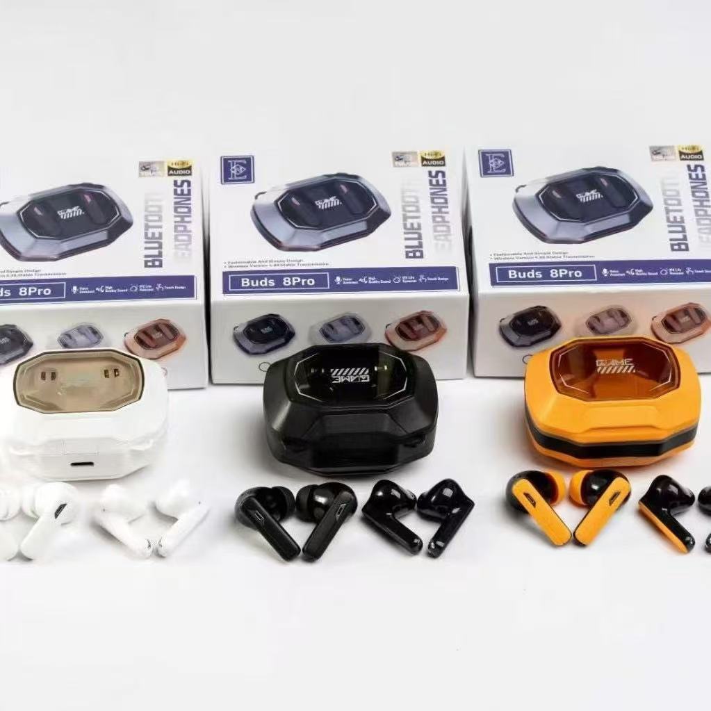 熱銷款雙胞胎電競BUDS8pro無線入耳非入耳運動遊戲TWS雙耳通話