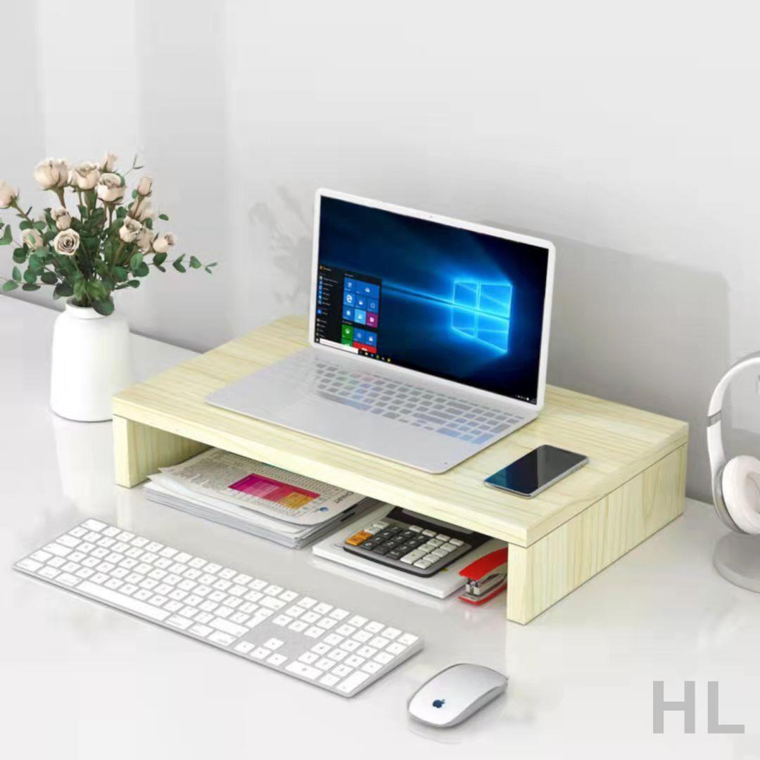 HL 電腦增高架加寬電腦收納架顯示器底座墊高桌面增高臺筆記本置物架
