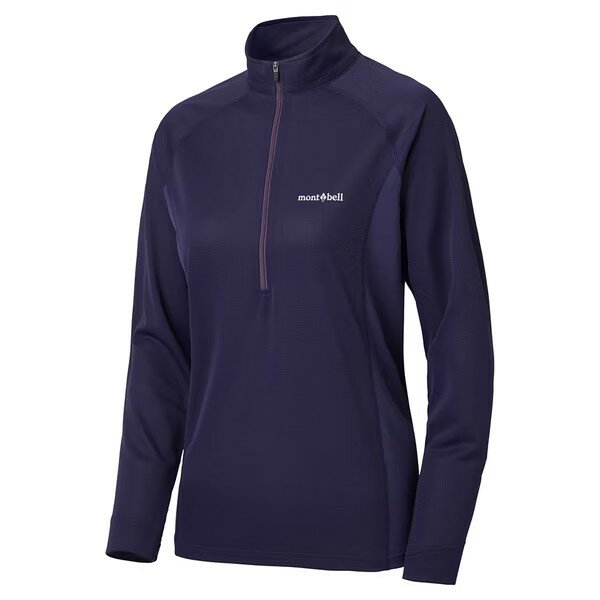 ├登山樂┤Mont-Bell Cool Ls Zip Shirt女款長袖半門襟 紫 # 1114632PU
