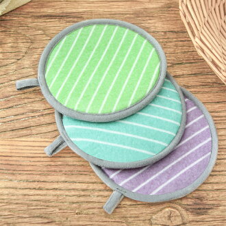 BO雜貨【SV6500】可懸掛 條紋加厚圓形隔熱墊 防燙墊 餐桌墊 碗墊 杯墊 廚房用品 - 限時優惠好康折扣