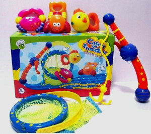 【兒童玩具】洗澡玩具 繽紛釣魚組+網桶