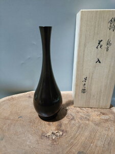 日本回流銅器昭和時期鶴首花瓶花入日本名家插花花道玉凈瓶器型，1154