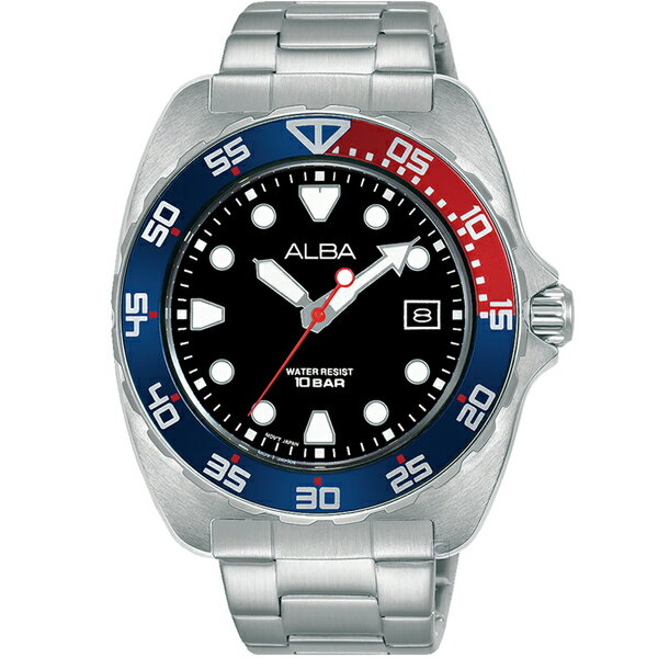 ALBA 雅柏錶 潛水風格潮流腕錶 VJ42-X317D(AS9M99X1)-41mm-黑面鋼帶【刷卡回饋 分期0利率】【APP下單22%點數回饋】