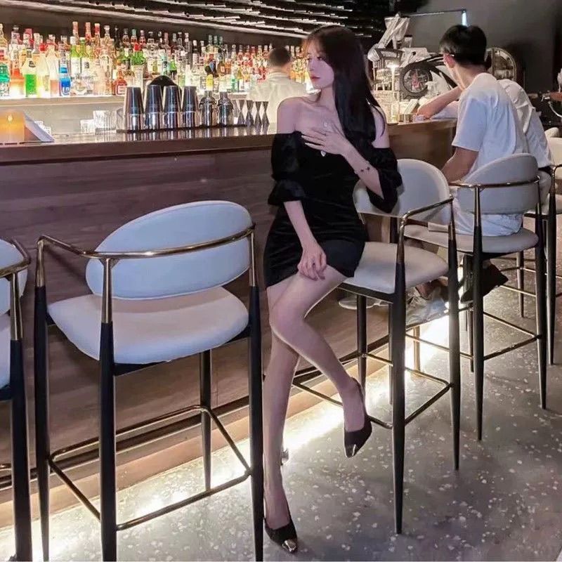 公司貨 超低價 高端吧椅輕奢酒吧吧臺椅島臺椅高吧凳酒館靠背商用高腳椅子吧臺凳 快速發貨