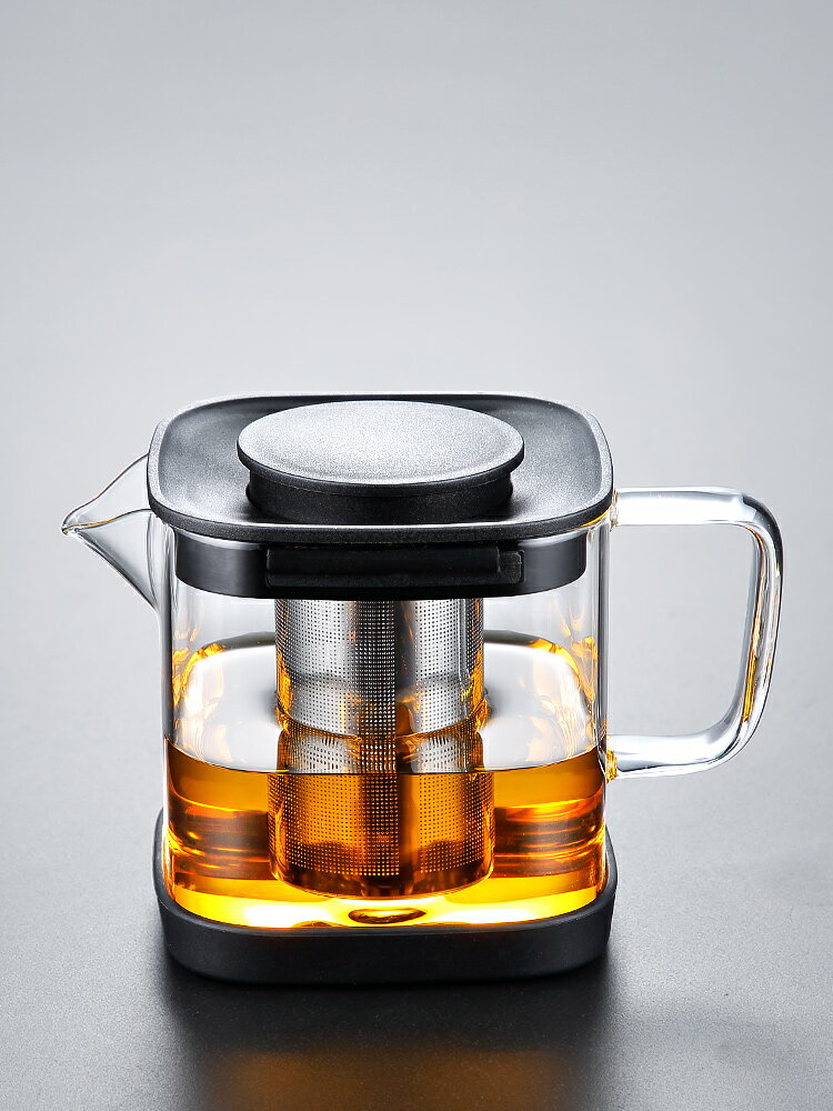 唐豐四方玻璃壺透明現代單個燒水壺家用過濾電熱煮茶壺辦公沖茶Z