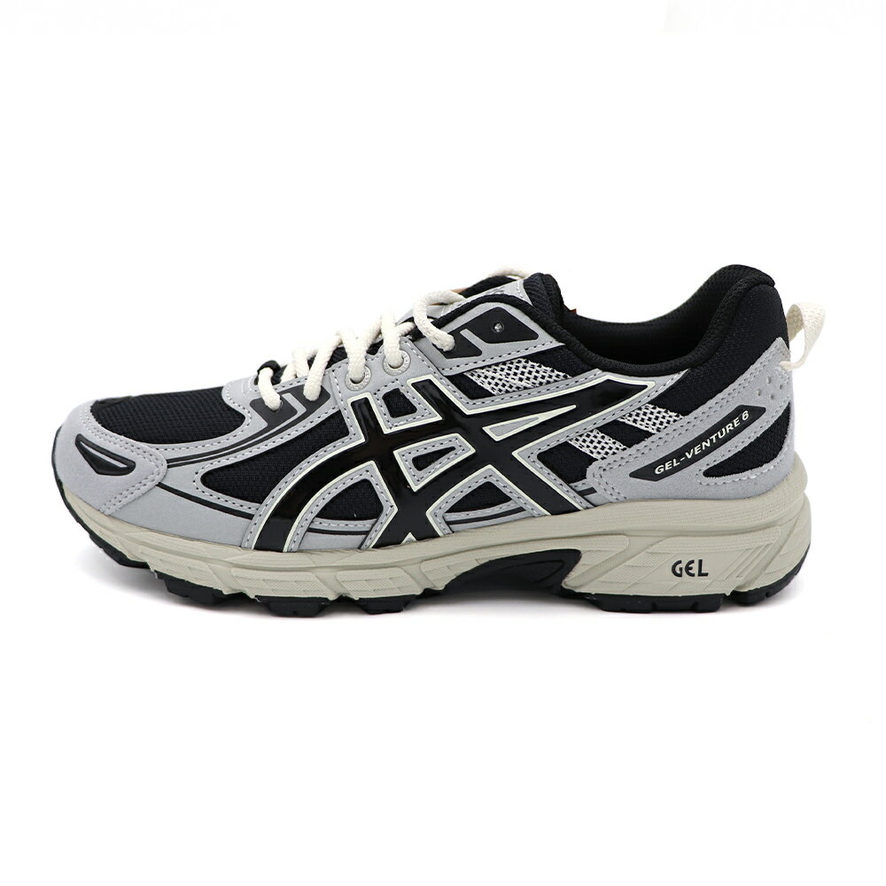 【全館滿額折】Asics Gel-Venture 6 灰黑 網布 復古 輕量 休閒 運動鞋 男女款 B5592【新竹皇家1203A438-001】