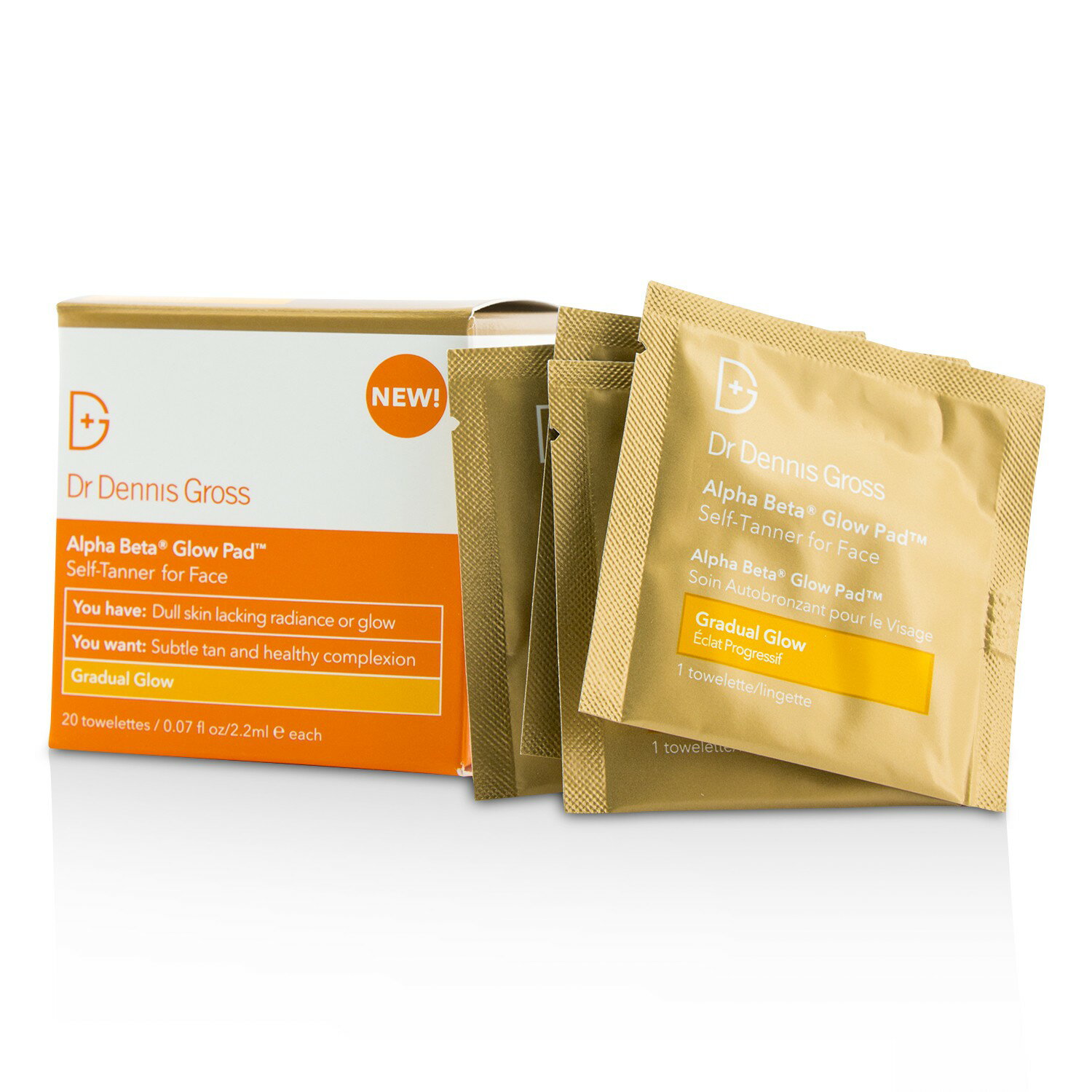 葛羅士博士 Dr Dennis Gross - 羥基酸面部美黑亮膚棉片Alpha Beta Glow Pad For Face - Gradual Glow
