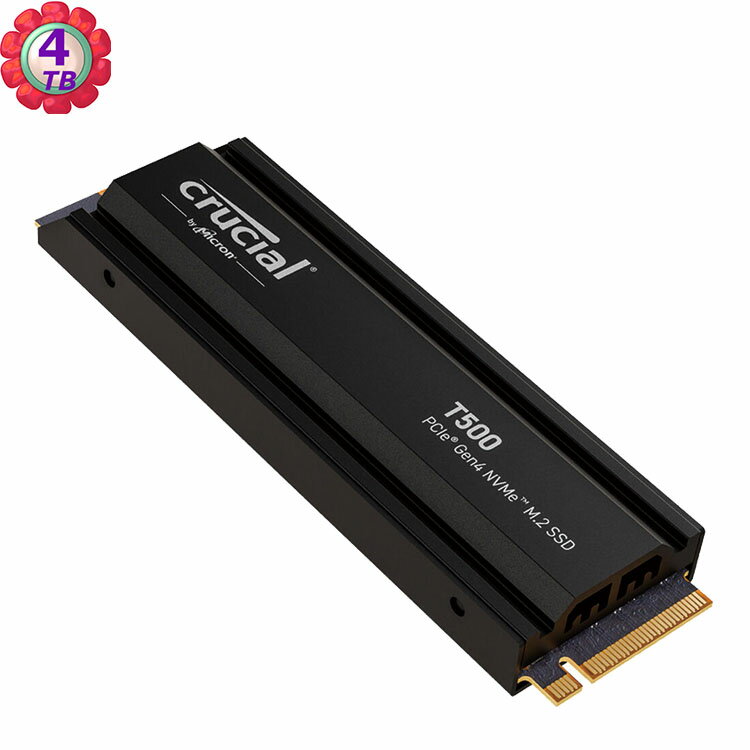 Crucial T500 4TB 散熱片 PCIe Gen4 NVMe M.2 SSD CT4000T500SSD5 固態硬碟