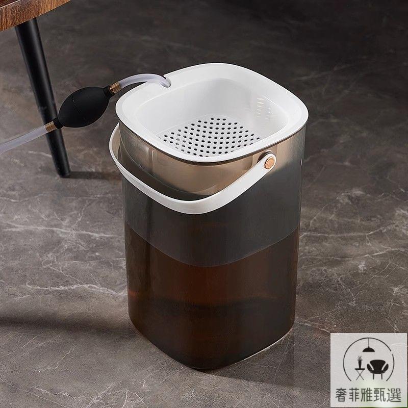 茶具 茶盤 附發票 茶水水桶過濾茶桶茶渣透明家用茶具功夫配件垃圾桶茶臺幹濕分離 PDD-175快速出貨 公司貨