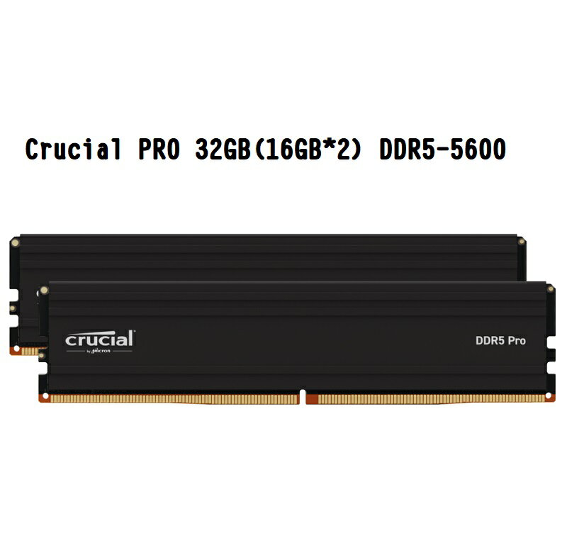 【最高現折268】美光 Crucial PRO 超頻 32GB(16GB*2) DDR5-5600 雙通道桌上型記憶體