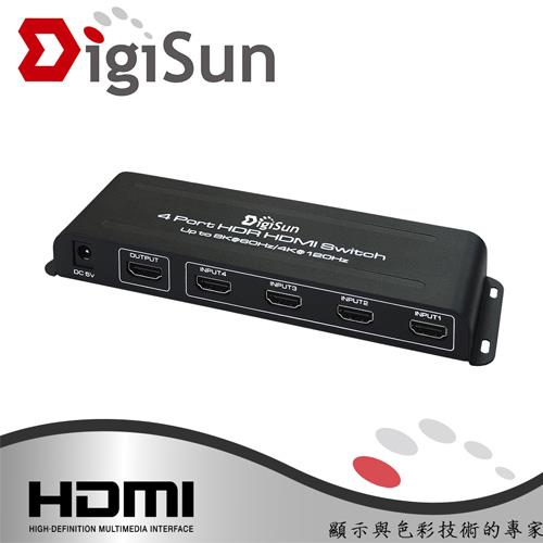 【現折$50 最高回饋3000點】 DigiSun QH941 8K HDMI 2.1 四進一出影音切換器