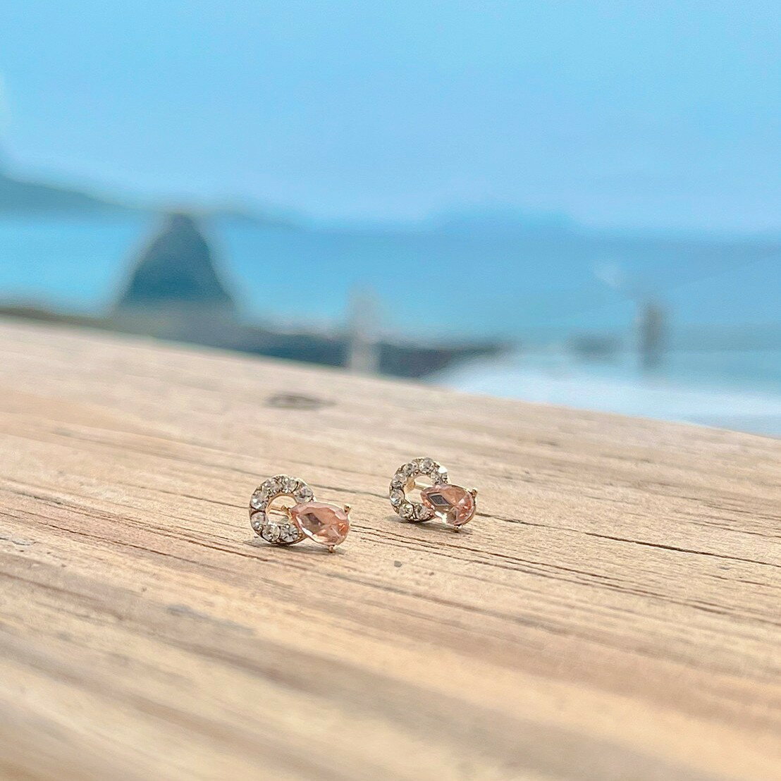 現貨專區｜水滴閃耀鋼針耳環-柔光粉(BPE83-P)｜送禮精選店家★Reyna jewelry 女王飾品