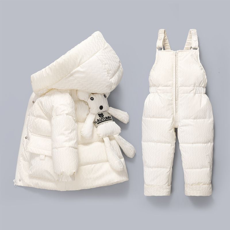 寶寶羽絨服女童套裝兩件套男童1-3歲嬰幼兒免洗冬裝兒童新款外套