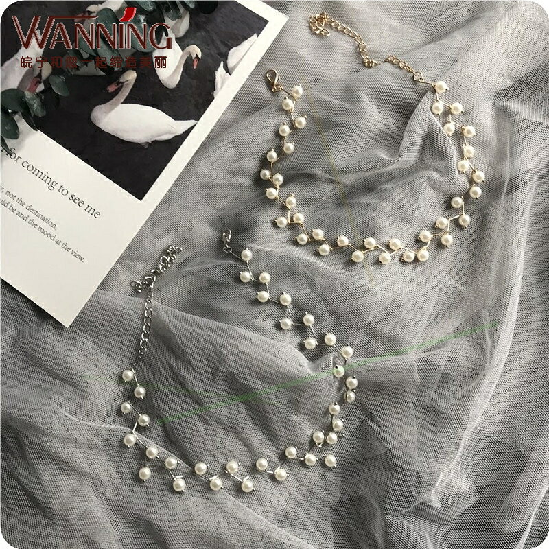 品天星仙女杈珍珠骨短款choker