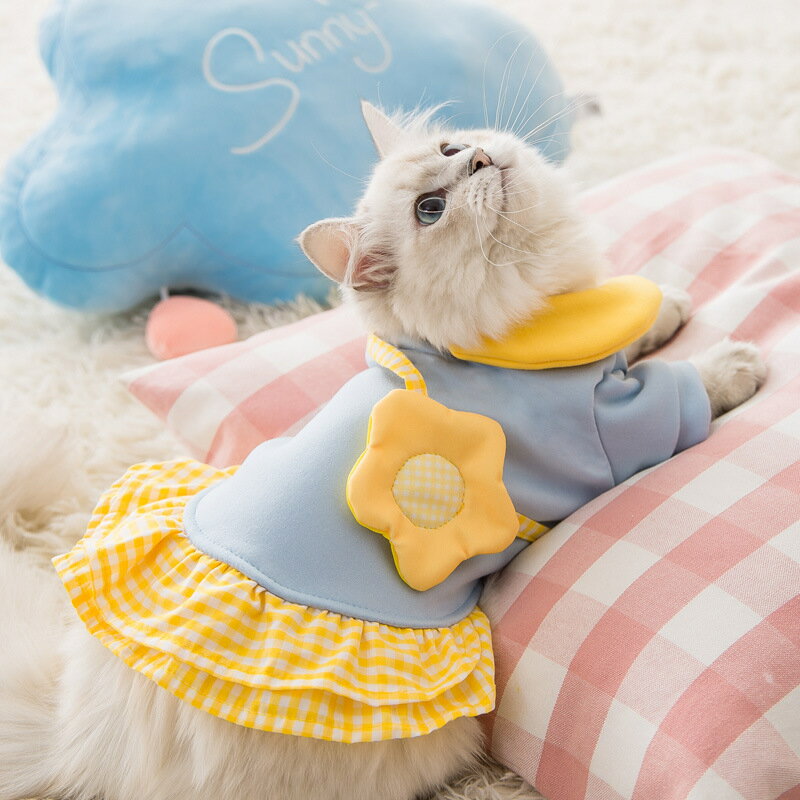 貓咪可愛衣服裙子冬季銀漸層布偶貓加菲貓藍貓美短梵貓金吉拉虎斑 全館免運