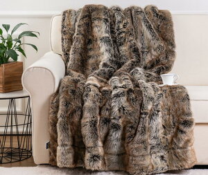北歐仿毛皮毯仿皮草沙發蓋毯樣板房軟裝輕奢毛皮毯加厚雙層蓋毯