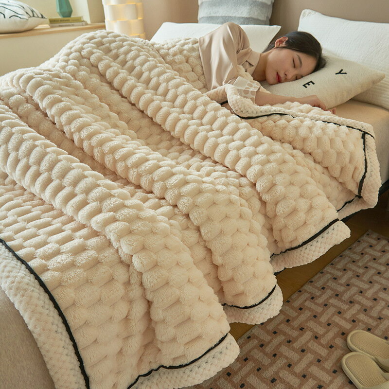 新款金龜絨多功能加厚毛毯高克重法萊絨牛奶絨毯子雙人保暖午睡毯
