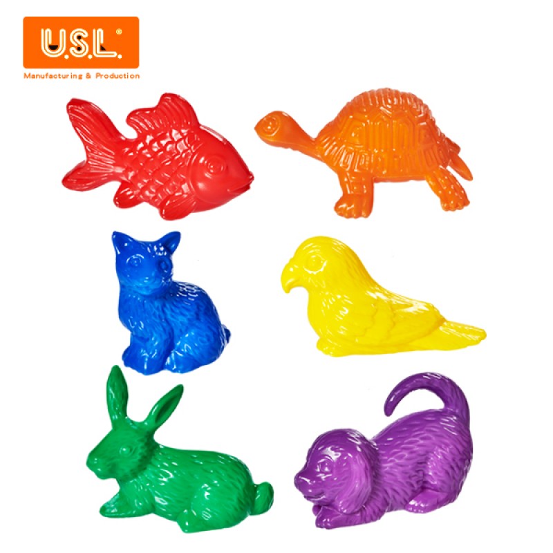 《臺灣製USL遊思樂》教具 大寵物模型(中空,6形6色,48pcs) 東喬精品百貨