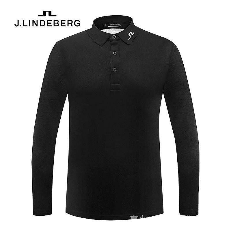 【J.LINDEBERG】高爾夫長袖T恤男 春夏新上衣GOLF服裝速乾運動球衣polo衫男款