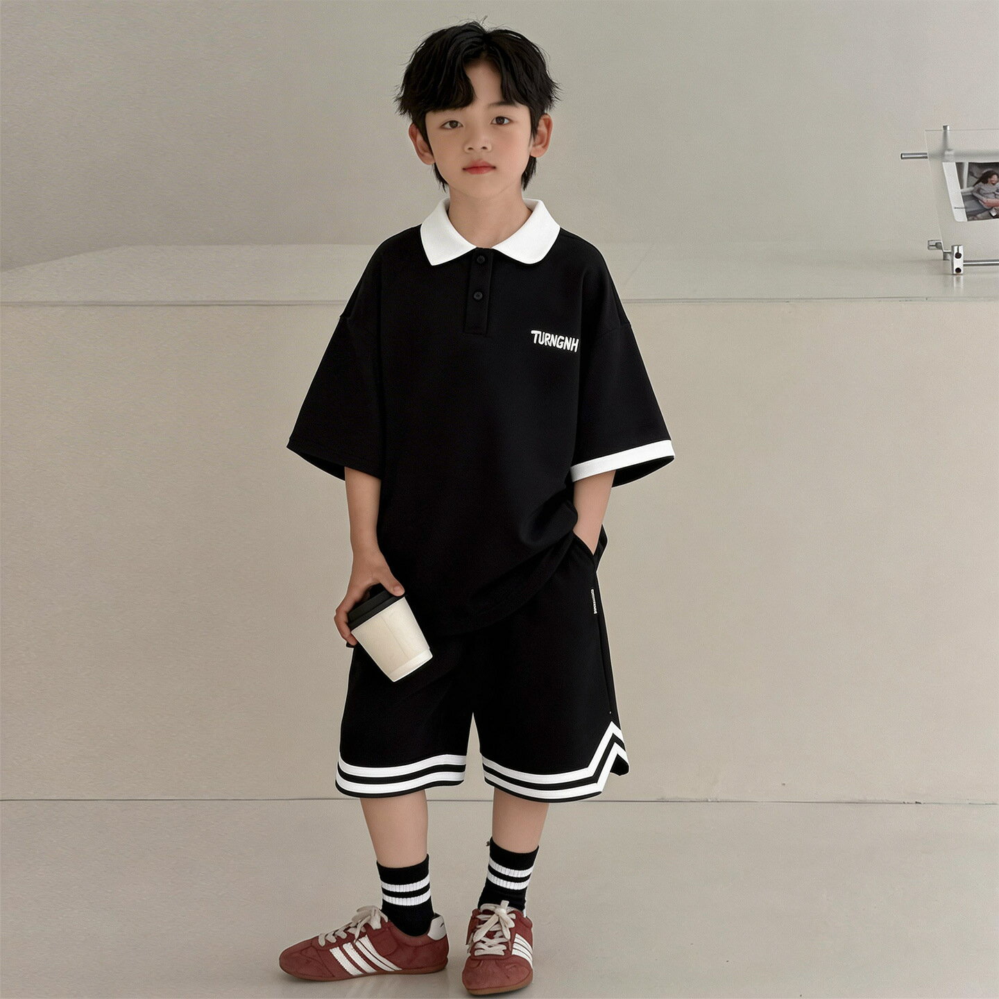 男童夏裝套裝2026新款中大兒童夏季薄POLO衫短袖衣服男孩夏款潮牌#Hi, 享樂百貨#