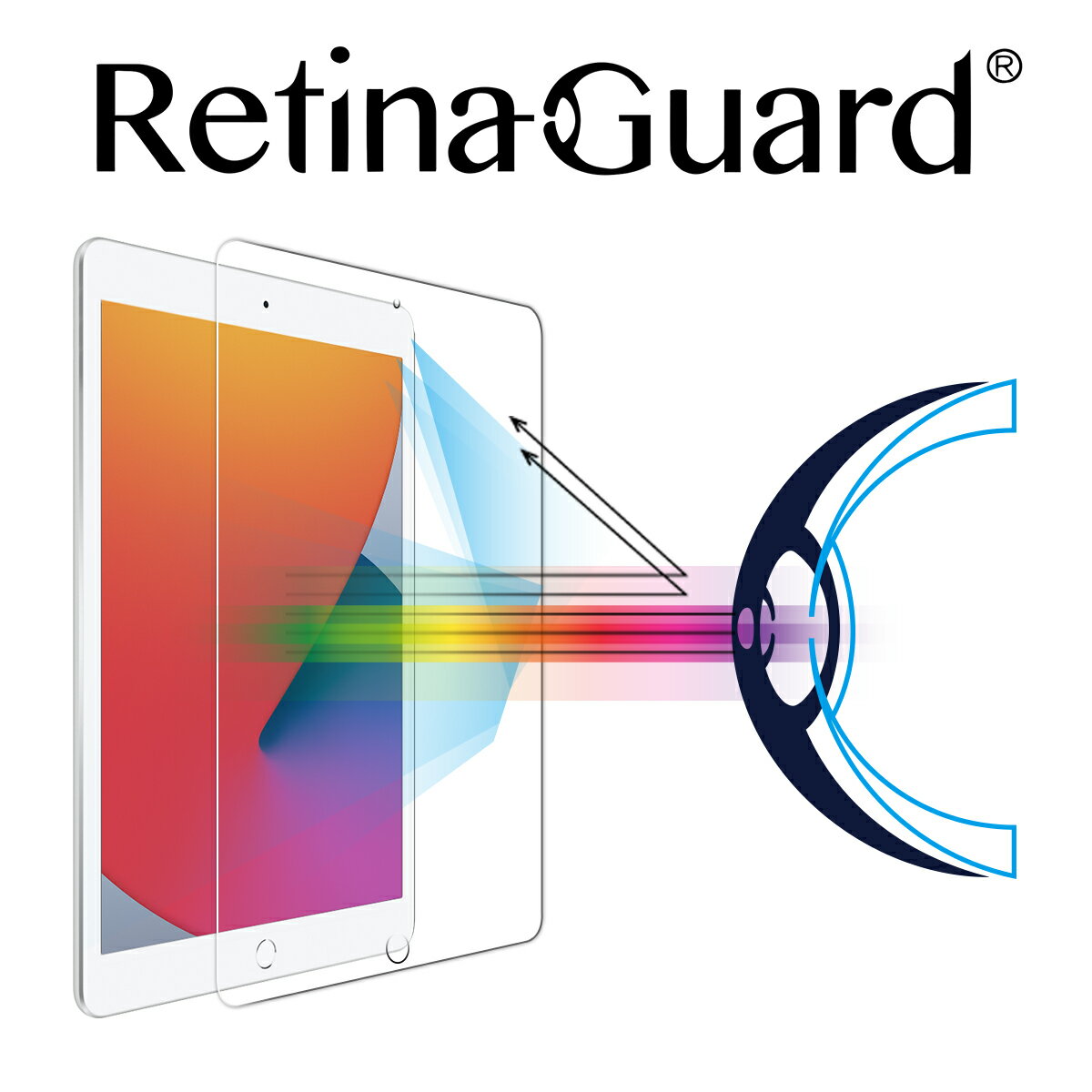 RetinaGuard 視網盾│2019-2020 iPad 10.2＂ 防藍光鋼化玻璃保護貼│10.2吋│非滿版│SGS認證