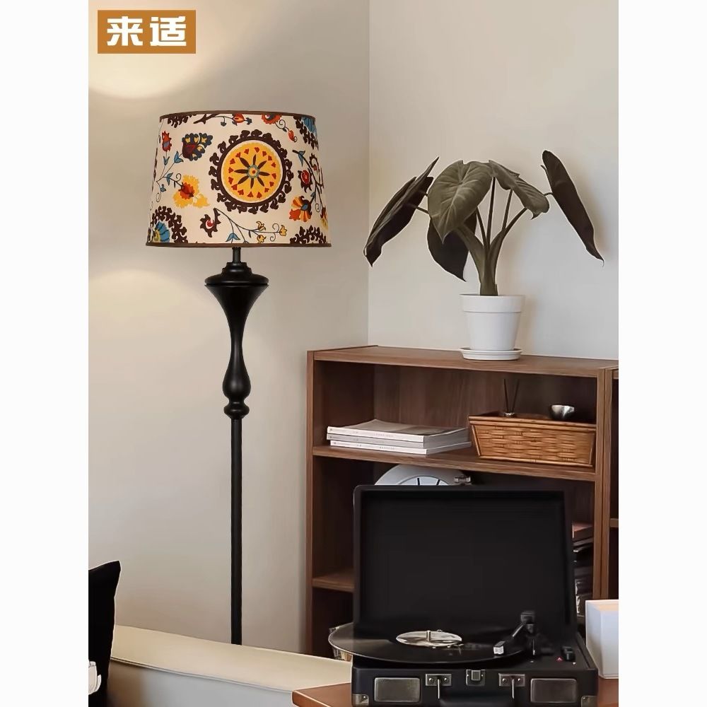 免運 附發票 落地燈 110v落地燈 燈具 中古美式復古落地燈臥室房間床頭燈客廳沙發旁氛圍燈遙控立式臺燈