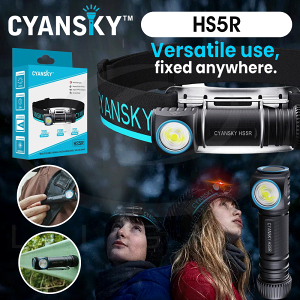 【錸特光電】CYANSKY HS5R 1300流明 L型頭燈 強光LED手電筒 尾磁 紅光 防水 USB-C充電 胸燈