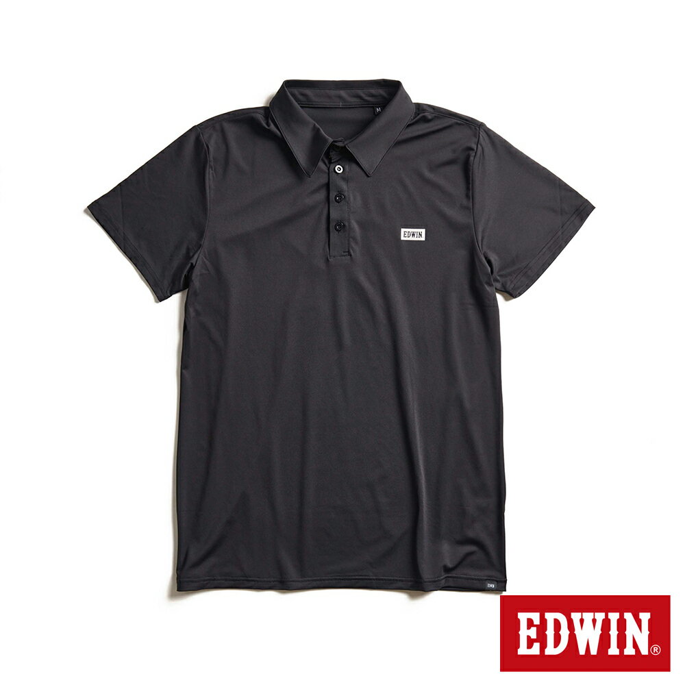 EDWIN 男款 涼感纖維機能短袖POLO衫 (黑色)