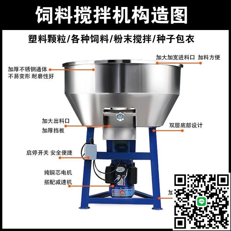 立式不銹鋼飼料攪拌機養殖場幹濕兩用小型電動拌料機塑膠混料機