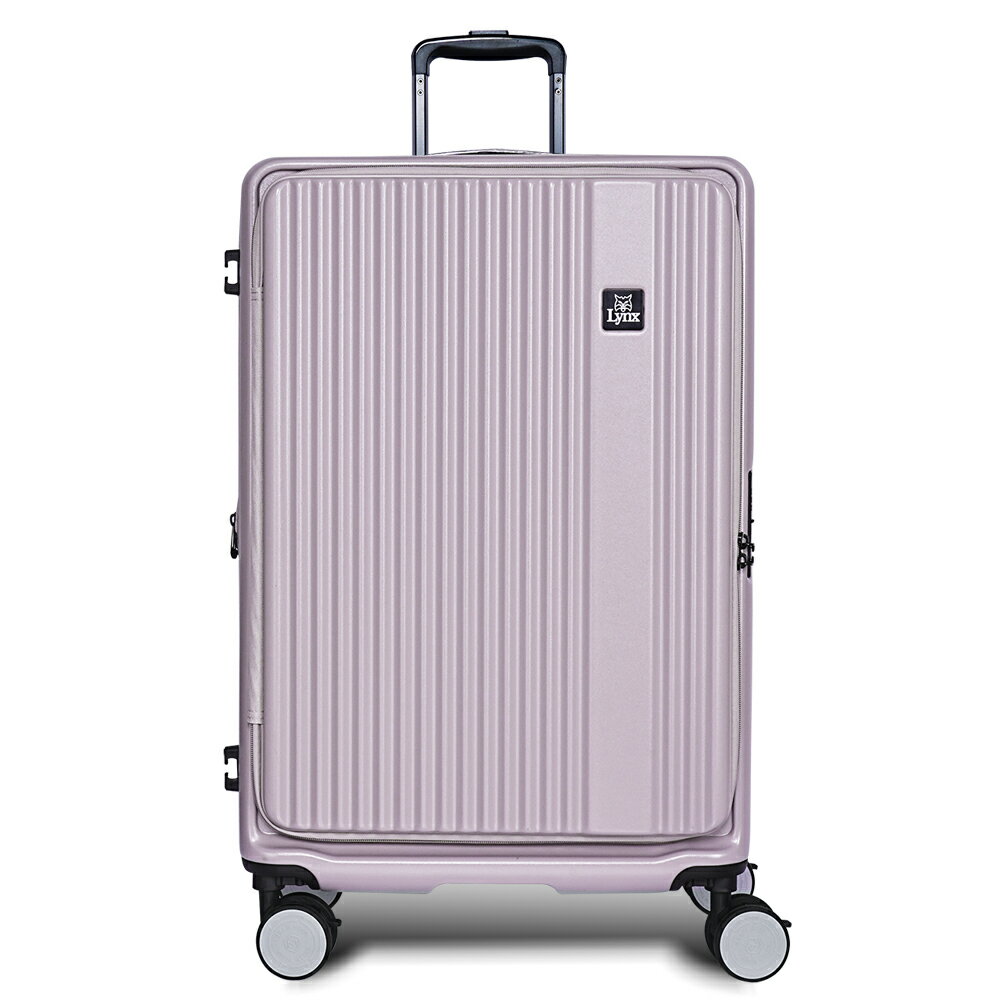 【Lynx 美國山貓】24吋第三代前開式行李箱、70MM避震煞車雙排輪、防爆拉鏈、TSA海關鎖、可加大 0